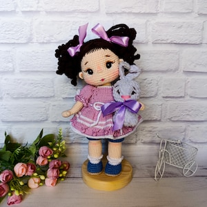 Muñeca hecha a mano terminada, muñeca tejida a crochet, muñeca amigurumi en venta, muñeca suave, muñeca amigurumi, muñeca amigurumi lista, muñeca hermosa