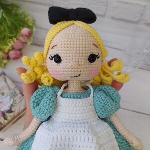 Handmade Alice in Wonderland Doll – Crochet Fairy Tale Toy – Gift for Girls