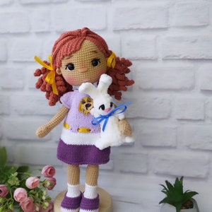 Muñeca hecha a mano terminada, muñeca tejida a crochet, muñeca amigurumi en venta, muñeca suave, muñeca amigurumi, muñeca amigurumi lista