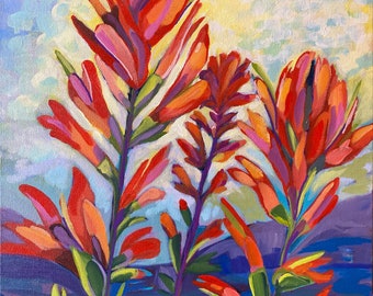 Texas Indian Paintbrush Wildflower Art Print (Digital Download)