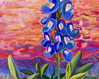Texas Bluebonnet-tryck: Djärv vildblomskonst (digital nedladdning)