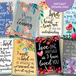 Schöne Kunst druckbare Schriftkarten Tags zum sofortigen Download - acht 2,5 "x 3,5" große Karten, Set Nr. 2