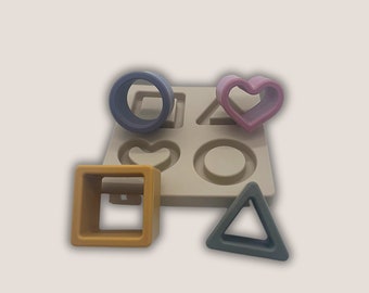 Silicone puzzle shapes game