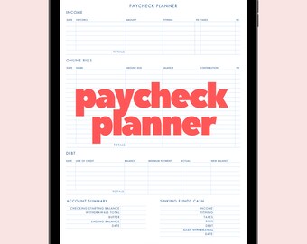 Paycheck Planner | Zero-Based Budget + Dave Ramsey Inspired + Debt-Free Worksheet