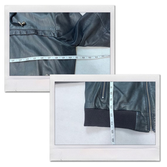 Genuine Leather Bomber Biker Jacket with Hood Pep… - image 10