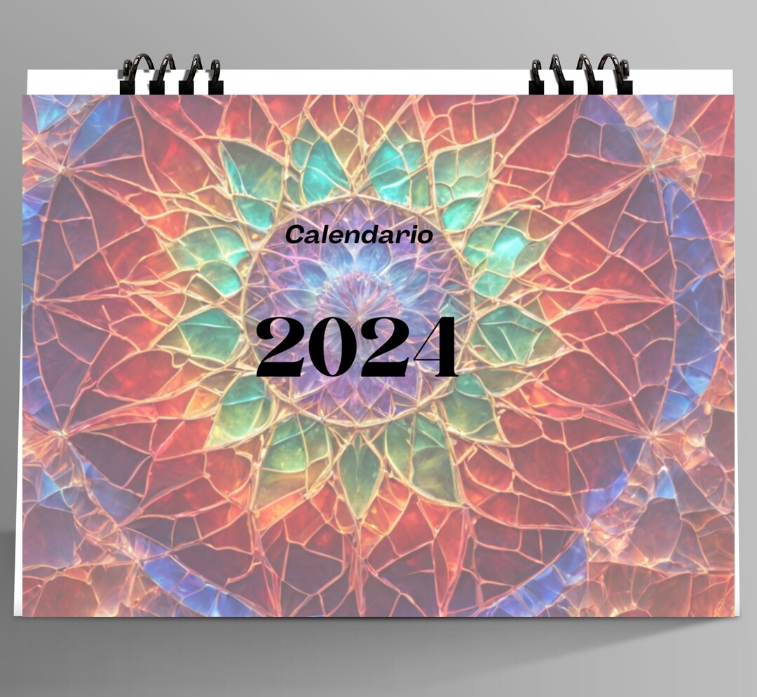 Calendar 2024 Mandalas Happy Year 2024 Printable Calendar 2024 Etsy