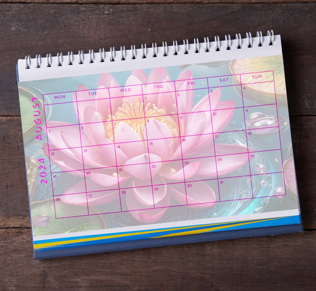 2024 Calendar 2024 Digital Calendar 2024 Flower Calendar Etsy Australia