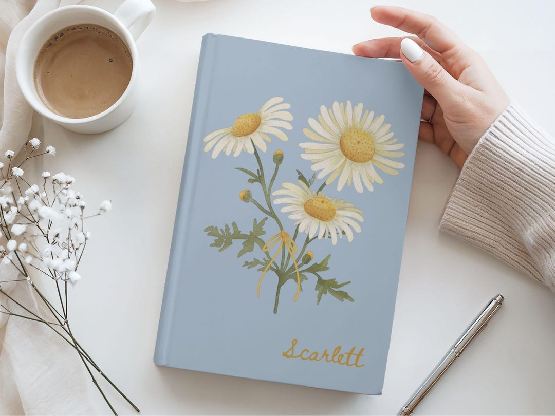 Notebook April Personalized April Birth Month Flower Hardcover Journal | April Daisy ...