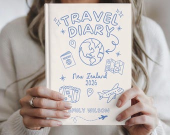 Personalized Travel Journal | Trip Diary with Custom Name & Trip Title | Vacation and Adventure Notebook | Travel Memory Gift | Travel Diary