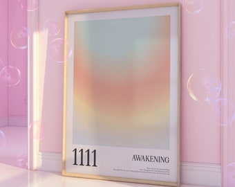 8888 Angel Number Poster Aura Poster Aura Print Angel Number Print
