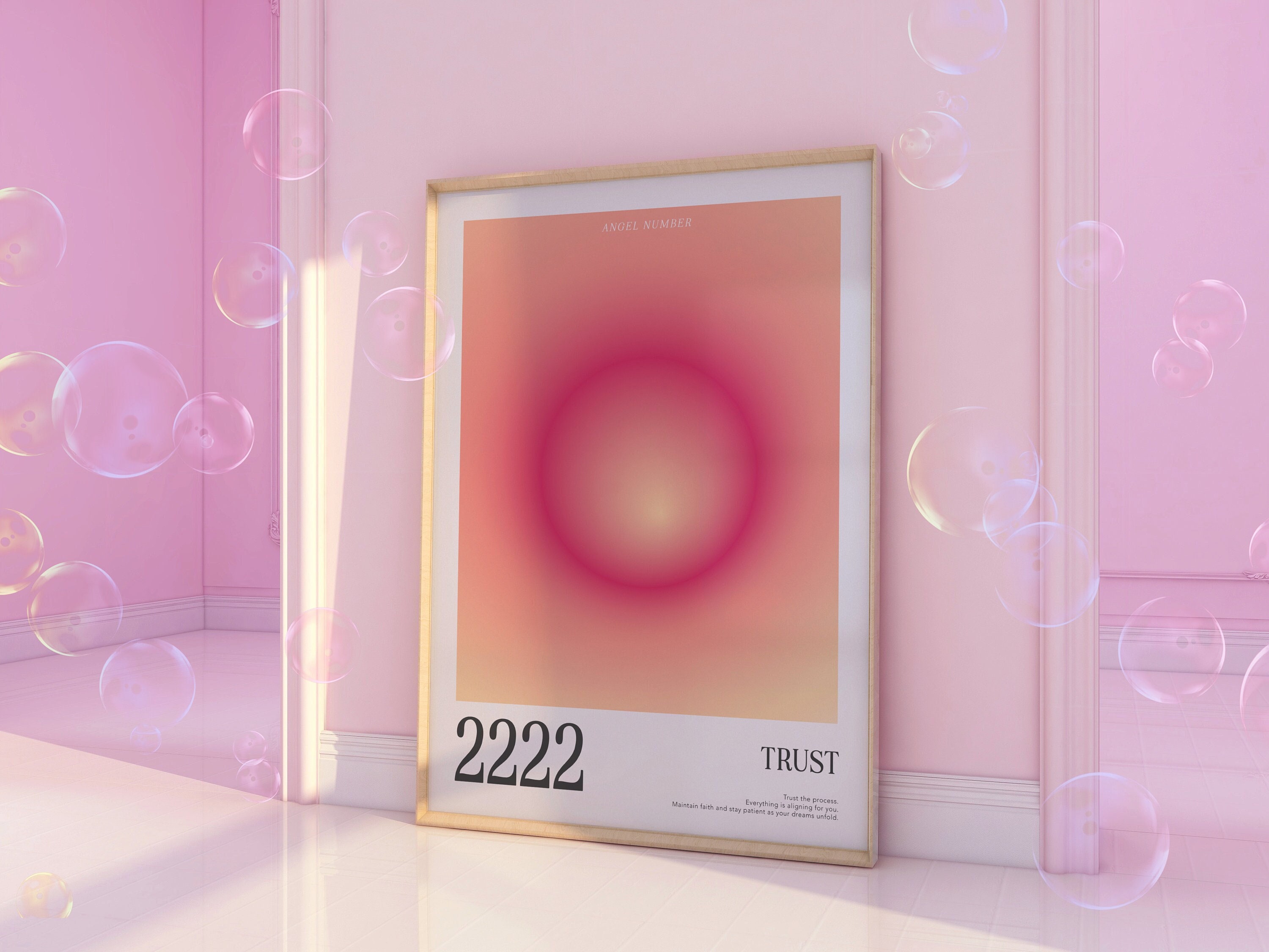 2222 Angel Number Poster Aura Poster Aura Print Angel Number Print