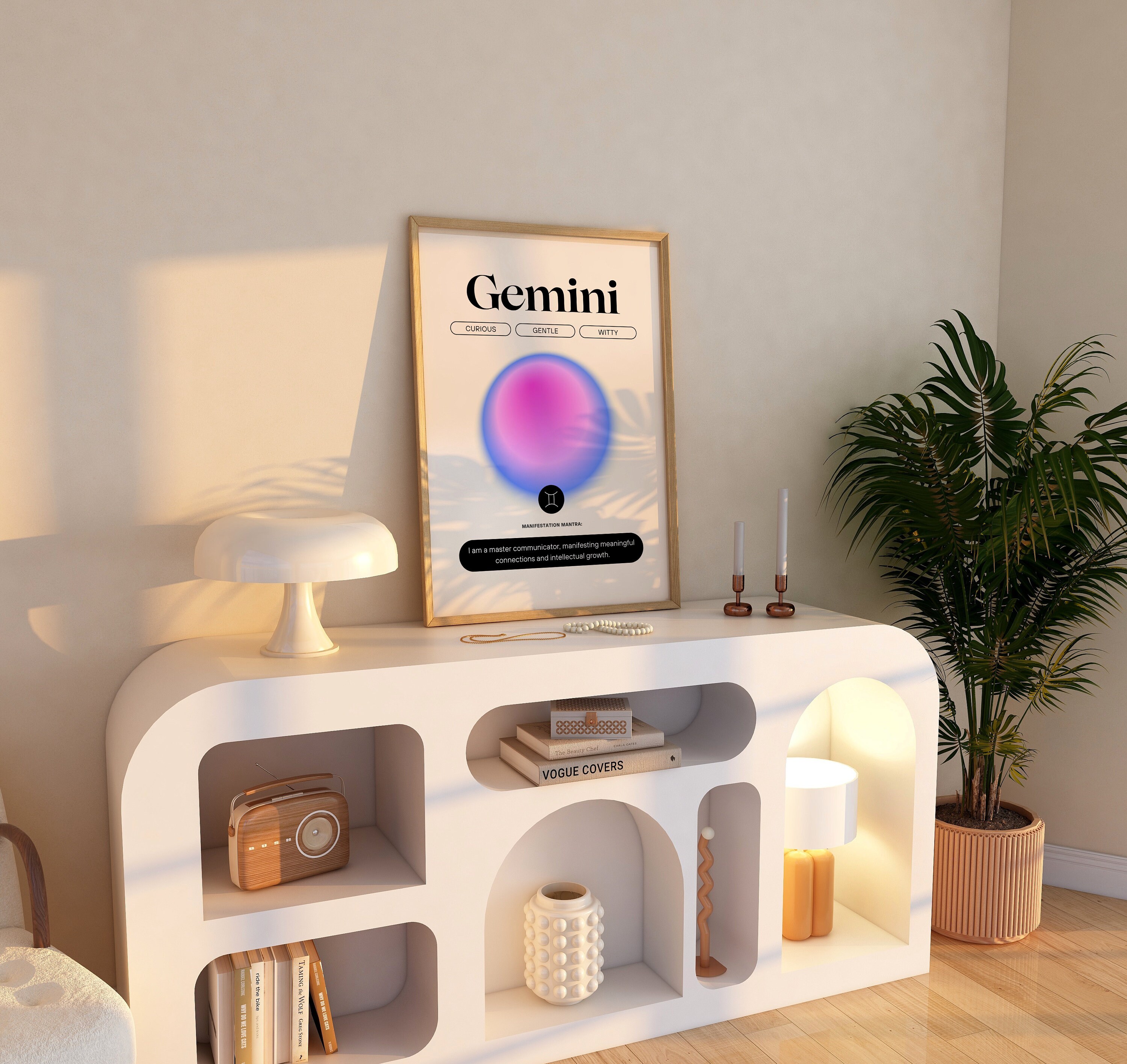 Gemini Zodiac Print Gemini Gifts Girly Wall Art Aura Poster Aura Print ...