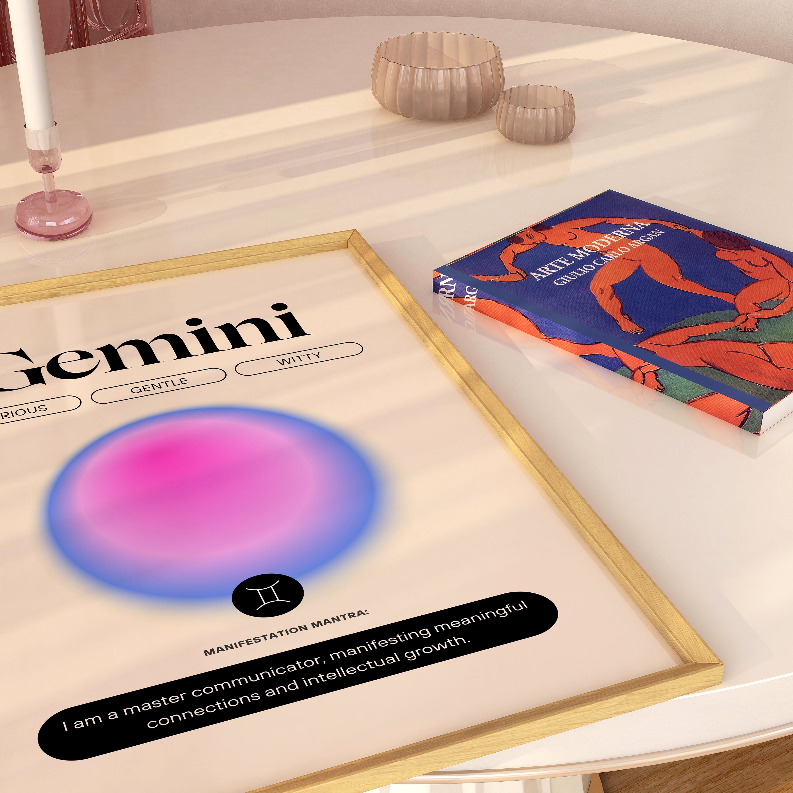 Gemini Zodiac Print Gemini Gifts Girly Wall Art Aura Poster Aura Print ...
