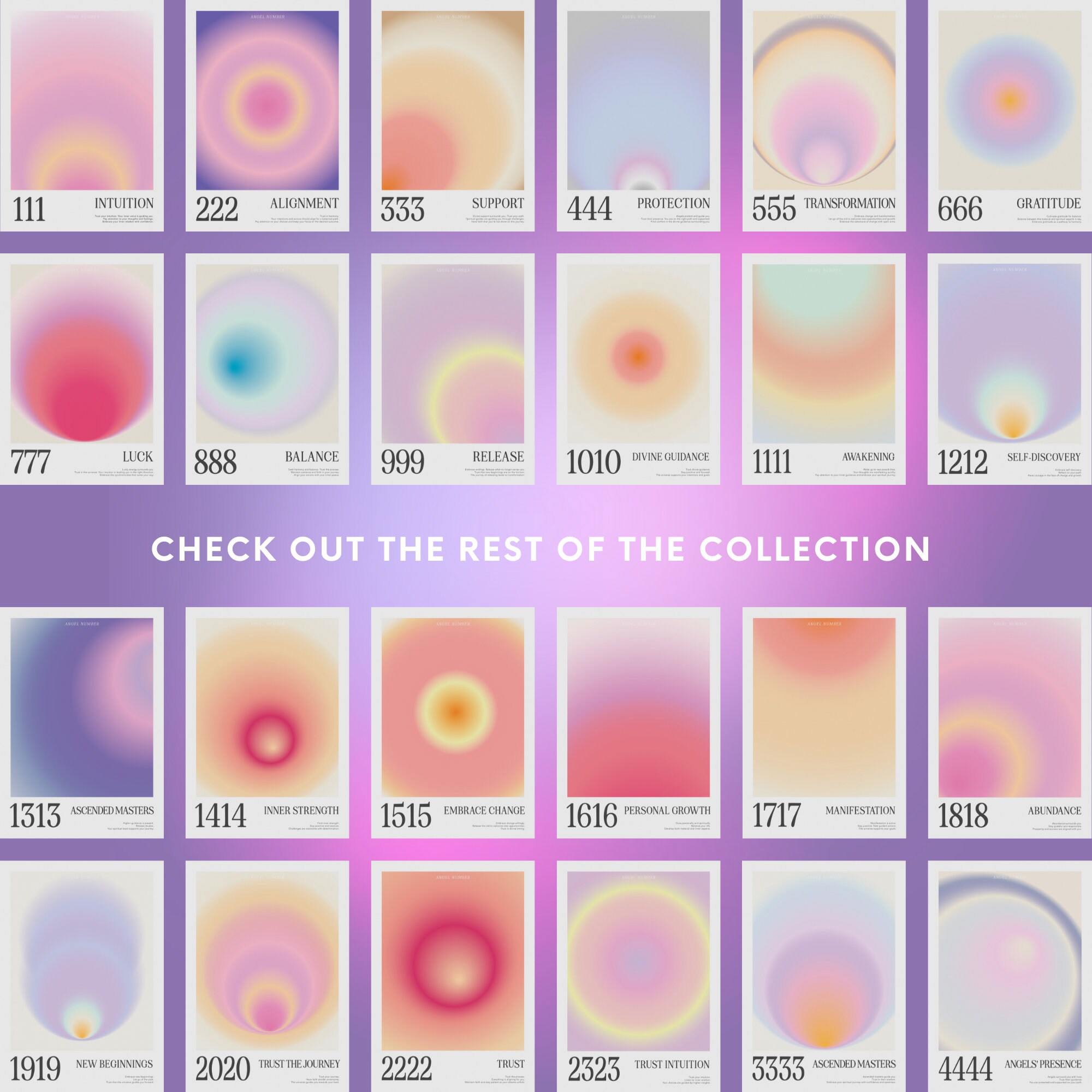 8888 Angel Number Poster Aura Poster Aura Print Angel Number Print