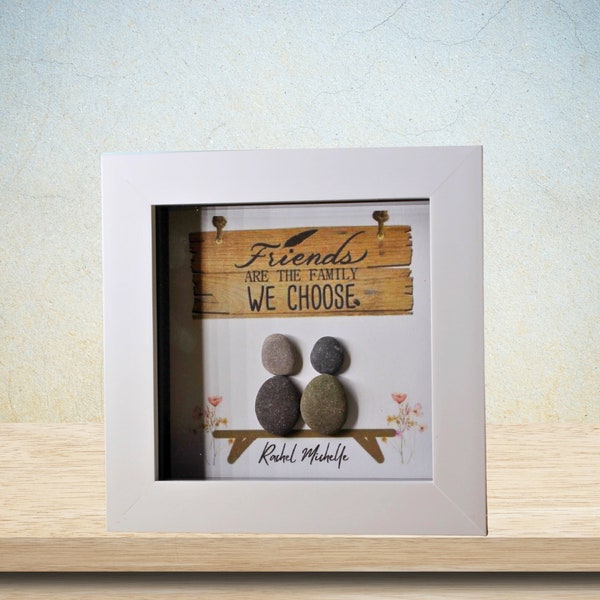 Personalised Best Friend Pebble Art Picture - Handmade - Birthday Gift - Christmas Gift - Gift for Her - Gift for Sister - Pebble Gift