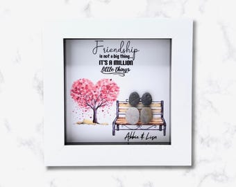 Personalised Friendship Pebble Art - Handcrafted Birthday Gift For Friend