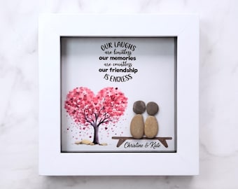 Personalised Friendship Pebble Art – Handmade Friends Gift -  Gift for Bestie