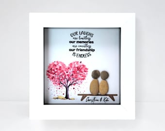 Personalised Friendship Pebble Art – Handmade Friends Gift -  Gift for Bestie