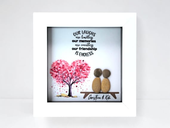 Personalised Friendship Pebble Art – Handmade Friends Gift -  Gift for Bestie