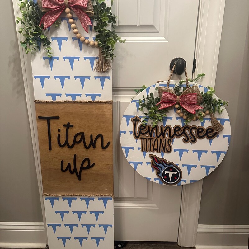 Tennessee Titans Sign 11x17 Wood Family Word Design Decor