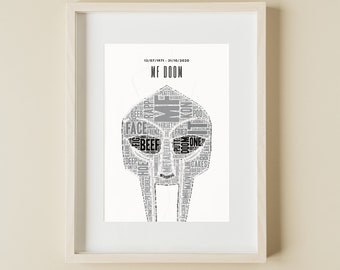 MF Doom Poster / Classic Hip Hop Artwork
