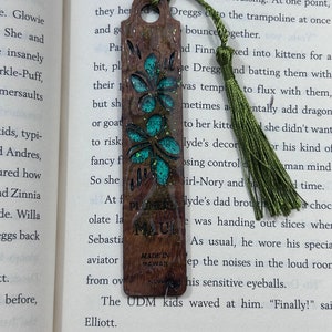 Nature Inspired : Koa Wood with Resin Bookmark - Plumeria