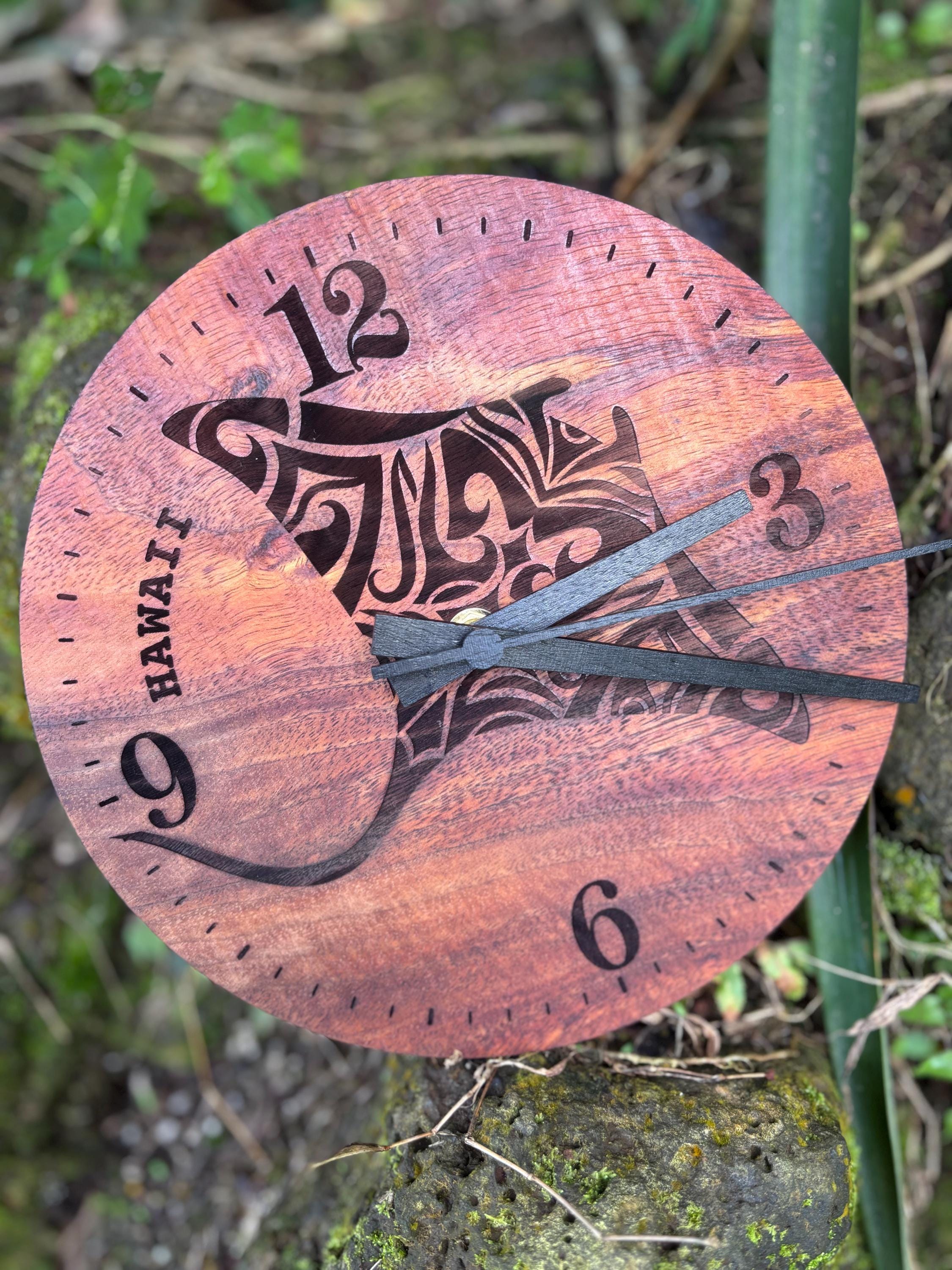?Vtg HAWAIIAN KOA WOOD table clock Koa Wood Clock Hawaii - Etsy main image 2