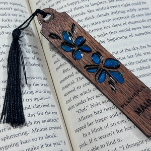Nature Inspired : Koa Wood with Resin Bookmark - Plumeria
