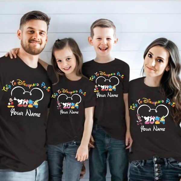 Personalised Trip To Disneyland T-Shirt, Custom Name Disneyland T-Shirt, Cute Mickey Minnie, Disney Lover Kids Unisex Adult Tee Top