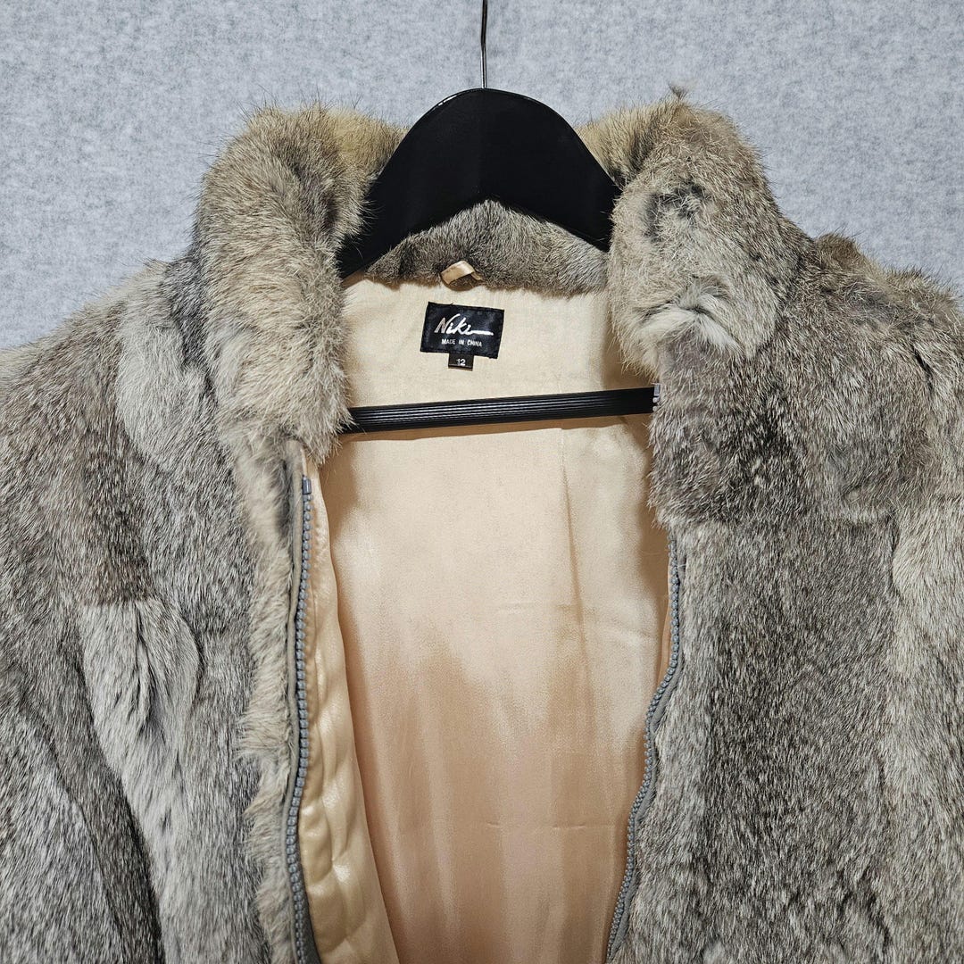 Vintage Women's Rabbit Fur Jacket. Size 12. With Flaws - Etsy