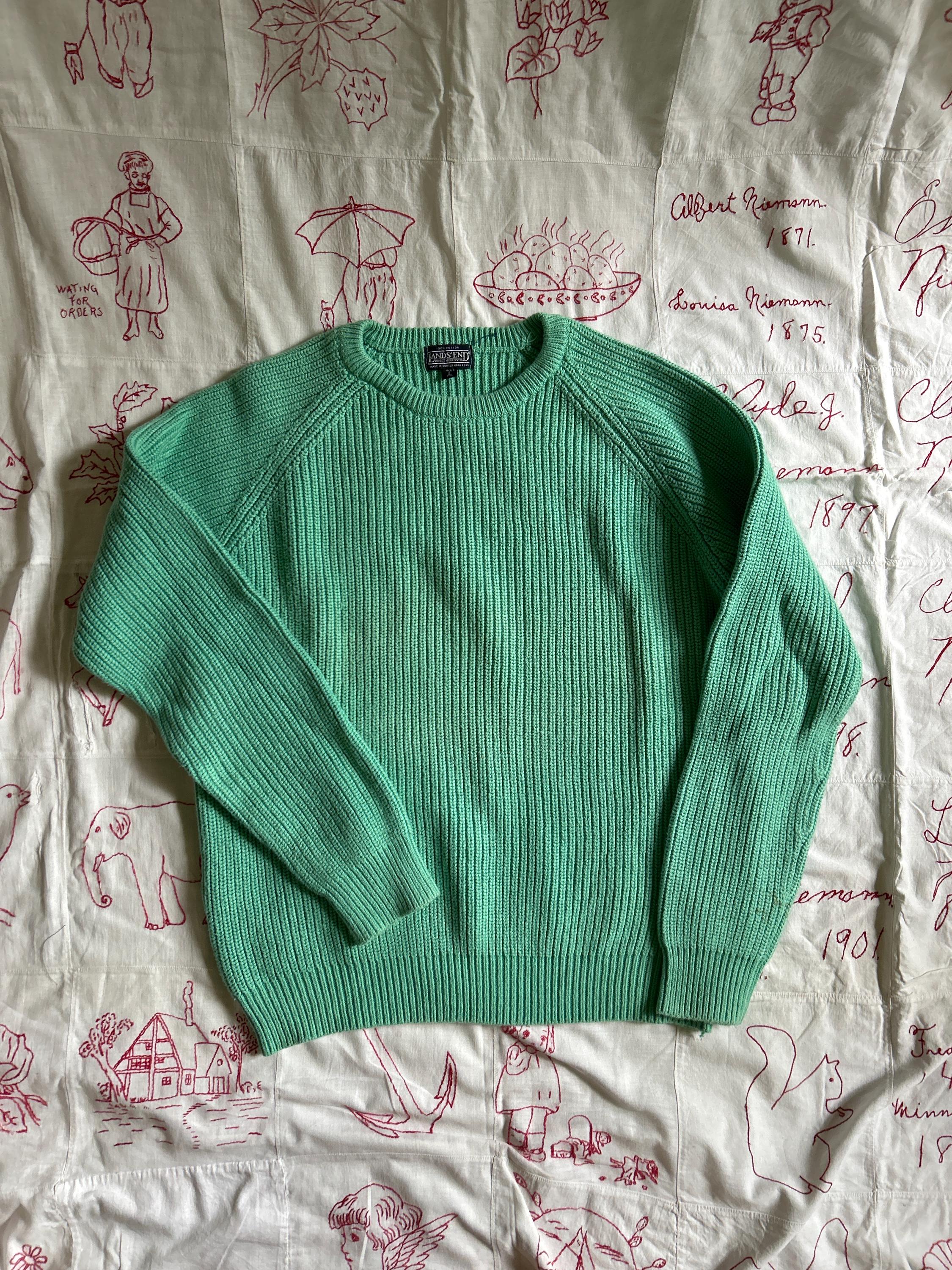 Vintage Lands End Cotton Sweater - Etsy