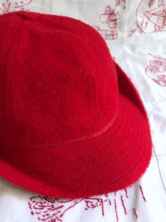 Vintage S.S. Kresge Co. Red Wool Cap, Detroit Mic… - image 5