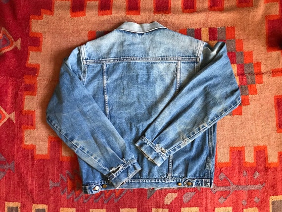 Vintage Thrashed Distressed Denim Jean Jacket - image 3