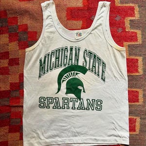 Vintage 80’s Michigan State Fitted Sports Tank Top, Spartans