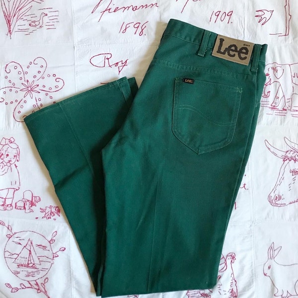 Pantaloni vintage Green Lee Riders con taglio a stivale leggero, jeans 35x31