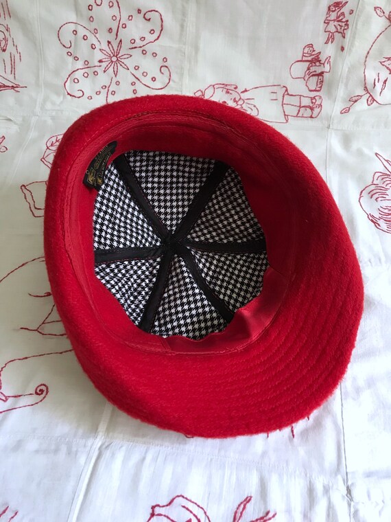 Vintage S.S. Kresge Co. Red Wool Cap, Detroit Mic… - image 6