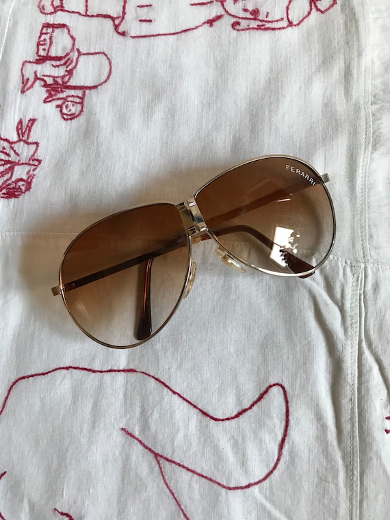 Vintage Ferrari Foldable Aviator Sunglasses