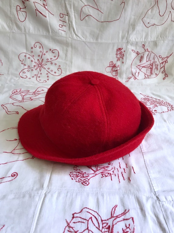 Vintage S.S. Kresge Co. Red Wool Cap, Detroit Mic… - image 4