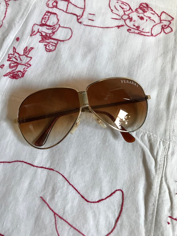 Vintage Ferrari Foldable Aviator Sunglasses