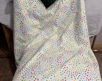 Dinosaur Tracks Flannel and Minky Blanket
