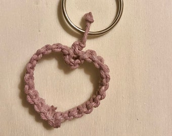 Macrame Heart Keychain - Macrame Keychain