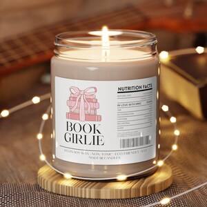 Book Girlie Nutrition Facts Candle Funny Candle Birthday Gifts for Her Book Lovers Gift Librarian Gift Reader Candle Bookish Merch Candle