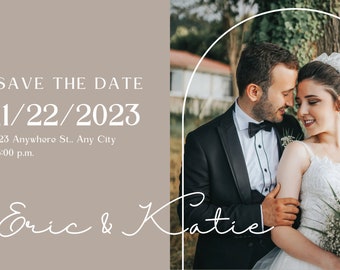 Editable Wedding Save the Date Canva Template 5x7 inches