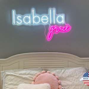 Signo de nombre de neón personalizado / Decoración de niños / Decoración de dormitorio / Habitación de niñas / Niños / Signo de guardería / Letras de guardería / Decoración de guardería