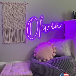 Signo de nombre de neón personalizado / Decoración de niños / Decoración de dormitorio / Habitación de niñas / Niños / Signo de guardería / Letras de guardería / Decoración de guardería