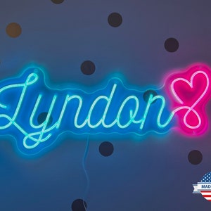 Signo de nombre de neón personalizado / Decoración de niños / Decoración de dormitorio / Habitación de niñas / Niños / Signo de guardería / Letras de guardería / Decoración de guardería