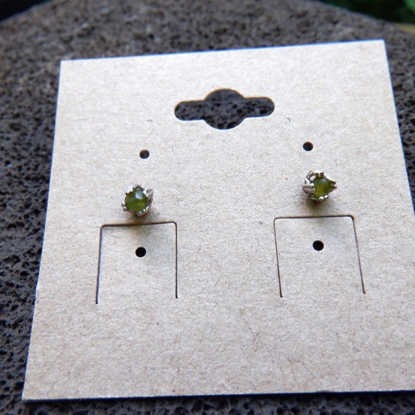 Hawaiian Peridot Olivine Stud Earrings - Kauai