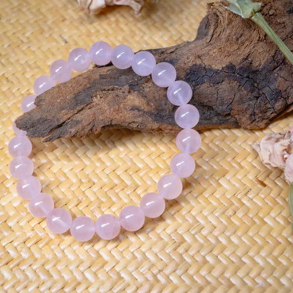 Grade AAAAA Madagascar Natural Rose Quartz 4mm 8mm Handmade Bracelet - Unconditional Love and Elegance