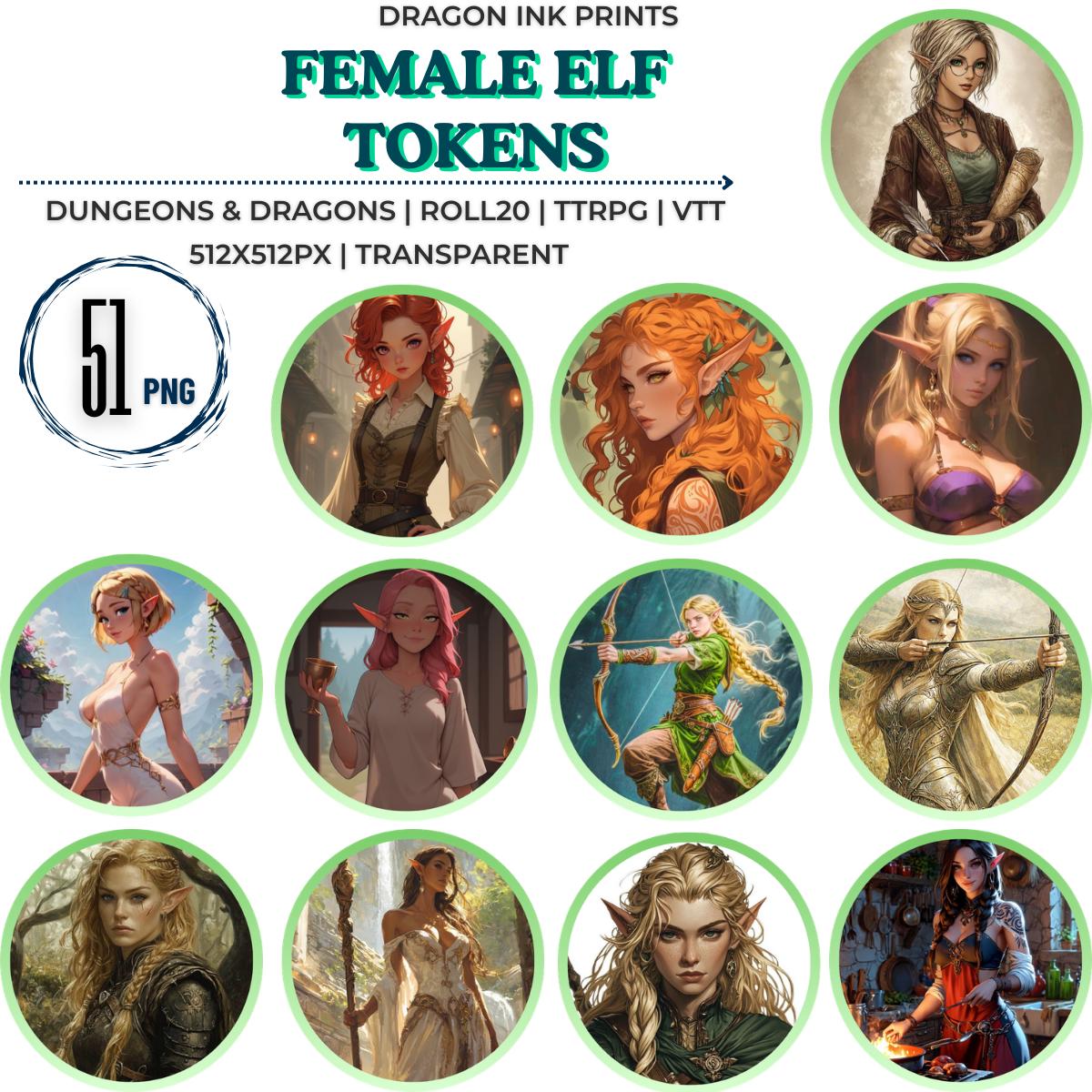 51 Dnd Female Elf Tokens [VTT, Dnd, Roll20, TTRPG] - Etsy