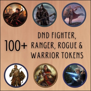 105 DnD Fighter, Ranger, Rogue & Warrior Tokens